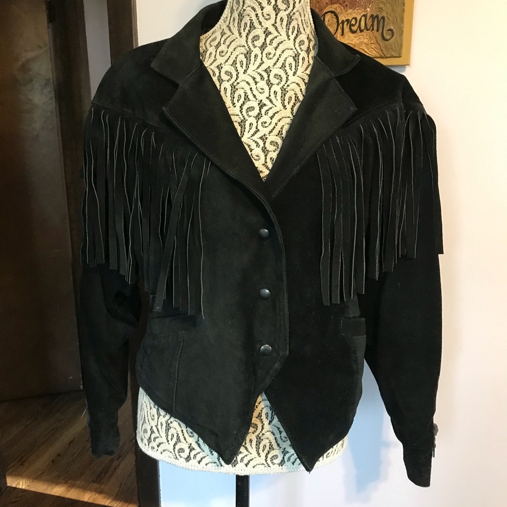 Vintage fringe Suede coat